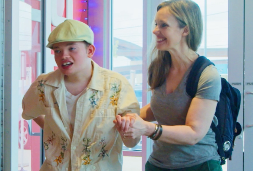 Hand touching something.